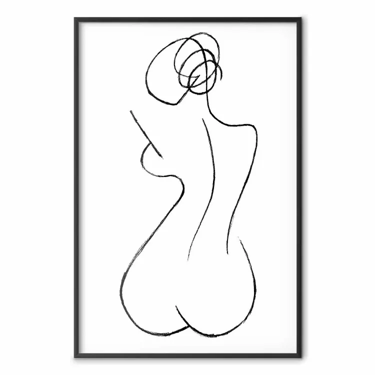 Formas Femininas - arte de linha minimalista em preto e branco com uma mulher