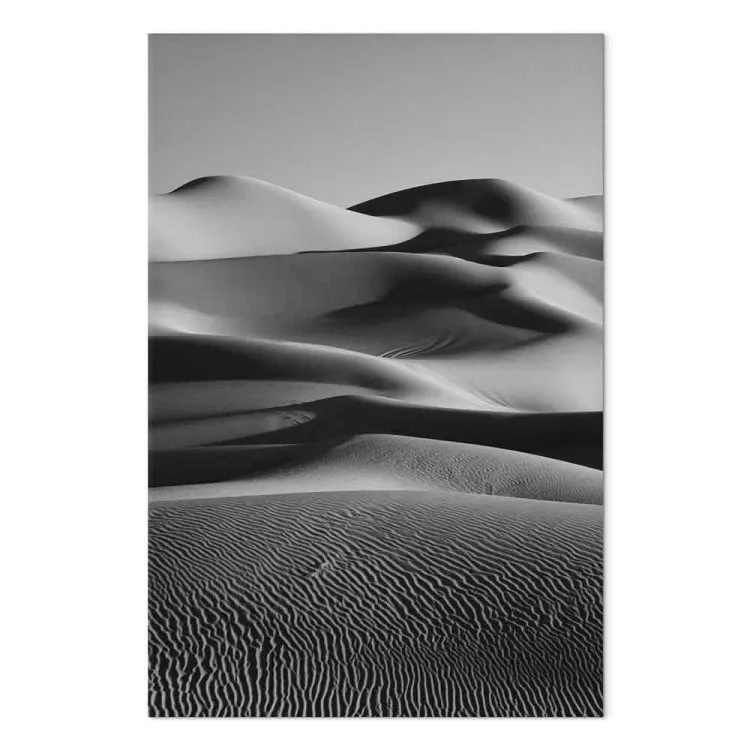 Camadas do deserto - preto e branco, paisagem minimalista com areia