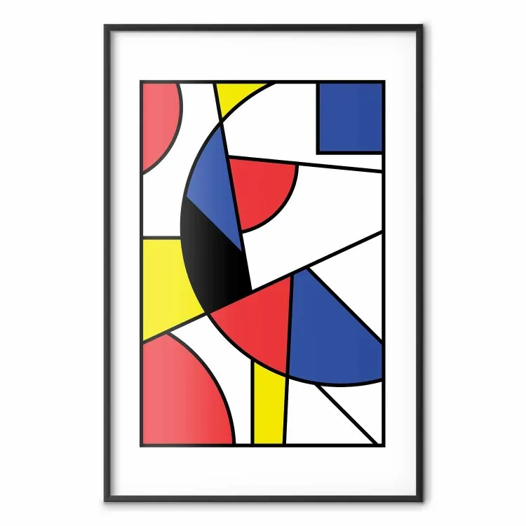 Abstração De Stijl - composição colorida com formas geométricas