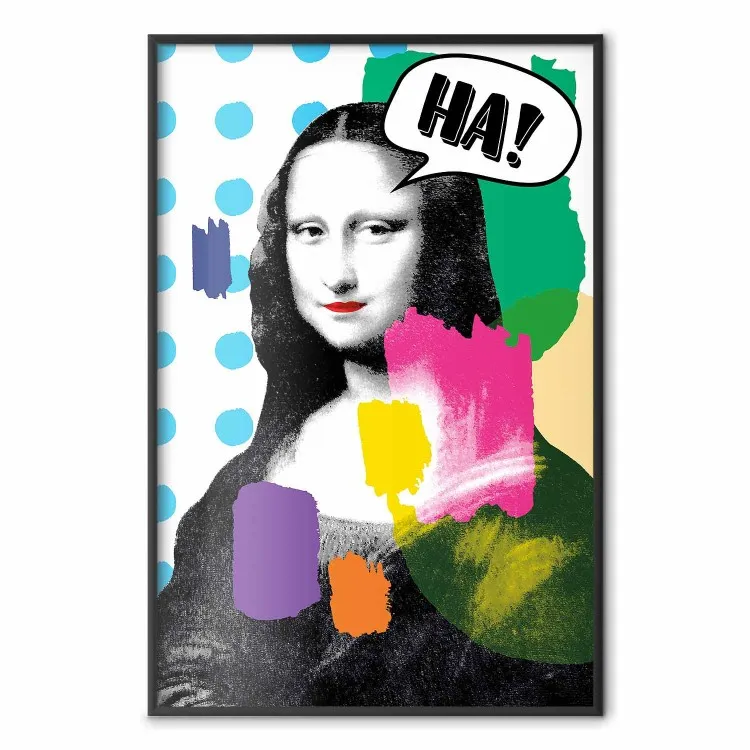 Mona Lisa Pop Art - retrato de uma mulher em um motivo abstrato e colorido
