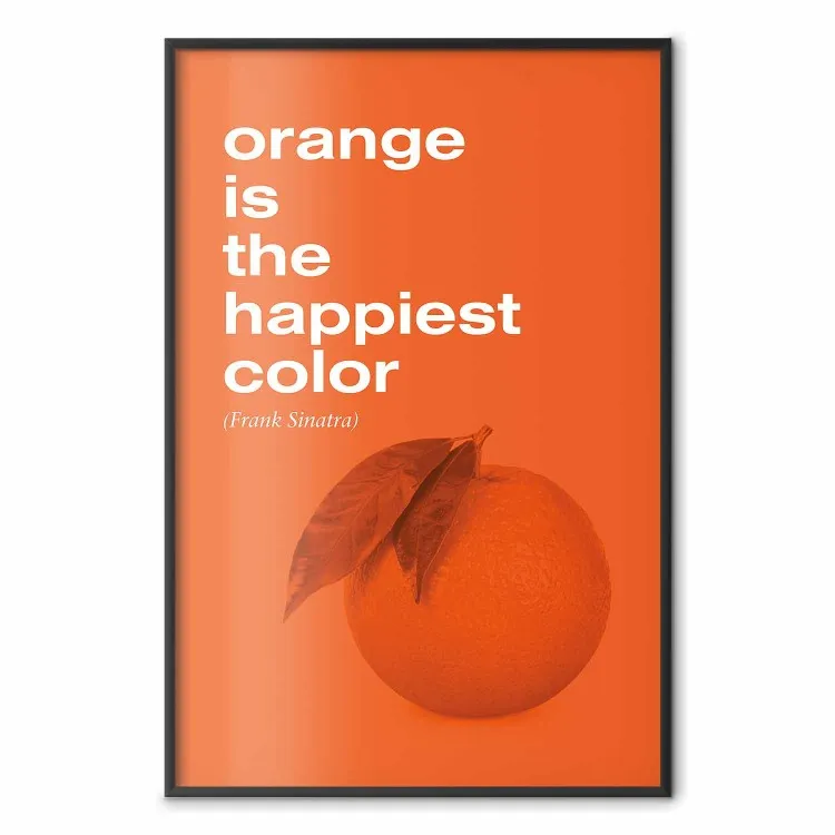 A Cor Mais Feliz - citação e fruta laranja em fundo laranja