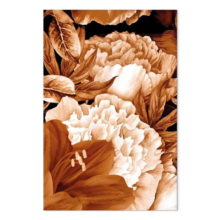 Bouquet de lírios e peónias em sépia - foto com flores sépia