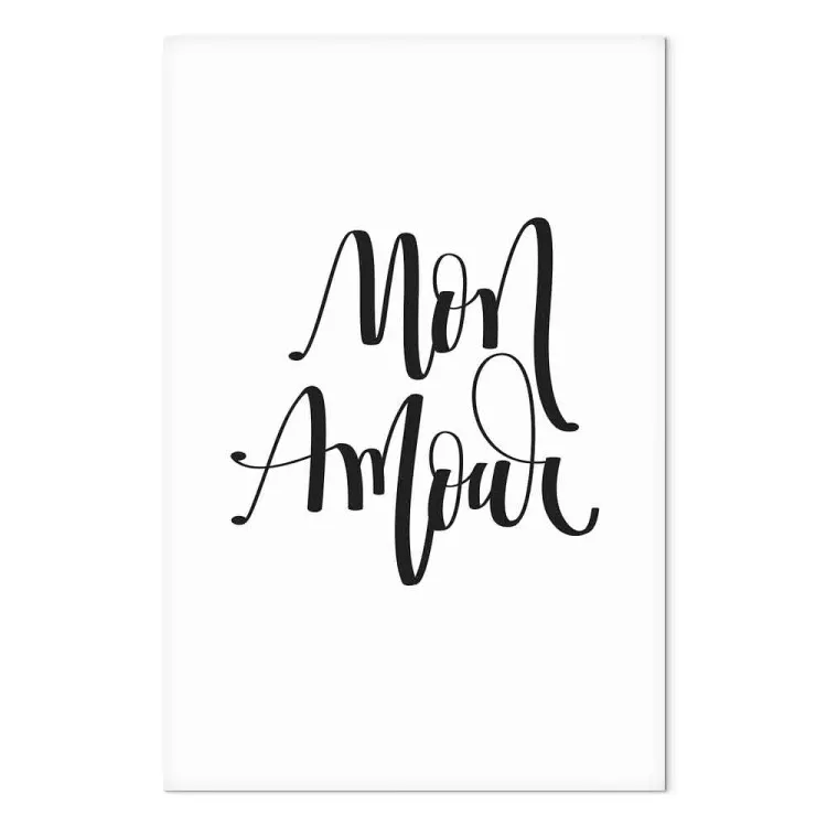 Inscrição francesa Mon amour - composição sobre um fundo branco