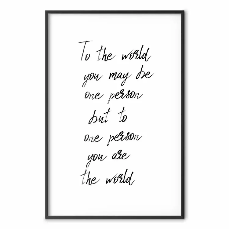 Você é Meu Mundo - citação em inglês em um fundo branco contrastante