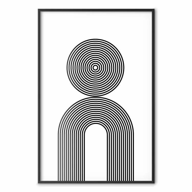 Rapsódia - linhas abstratas com uma ilusão formando figuras em fundo branco