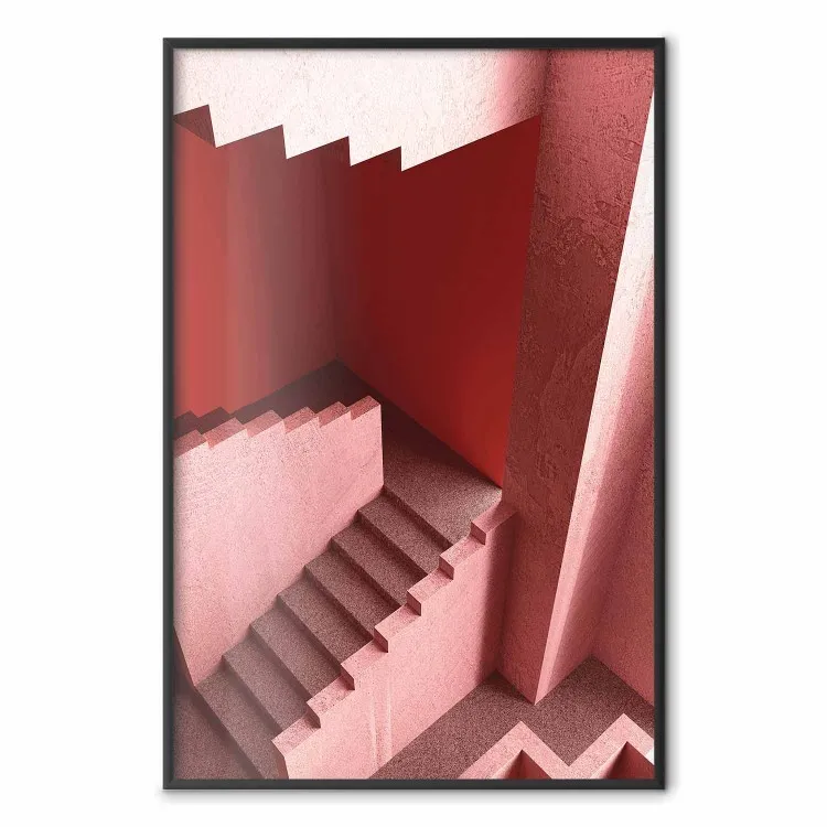 Escadas para Lugar Nenhum - escada vermelha abstrata