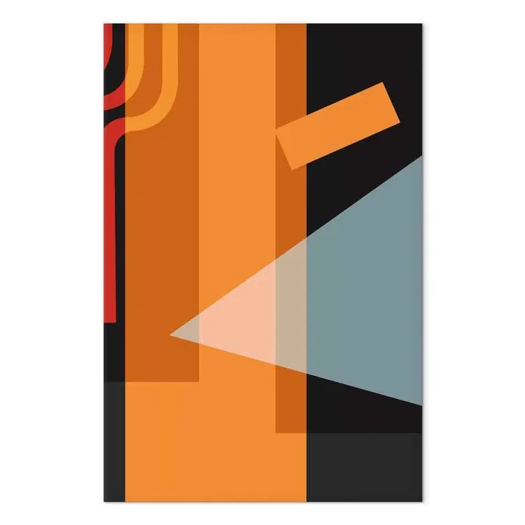 rectângulos laranja e castanho - abstracto sobre fundo preto