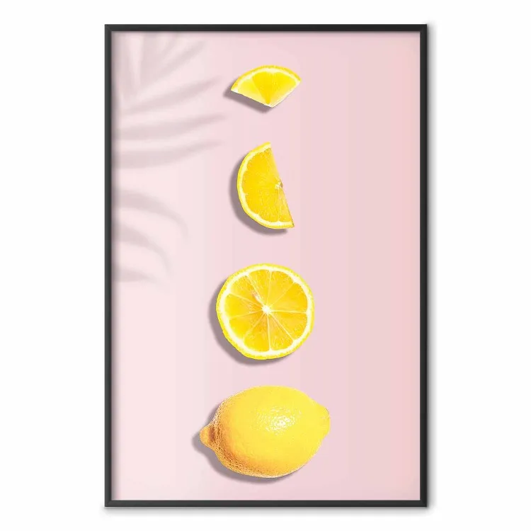 Pedaço de Exotismo - limão em vários cortes em um fundo pastel