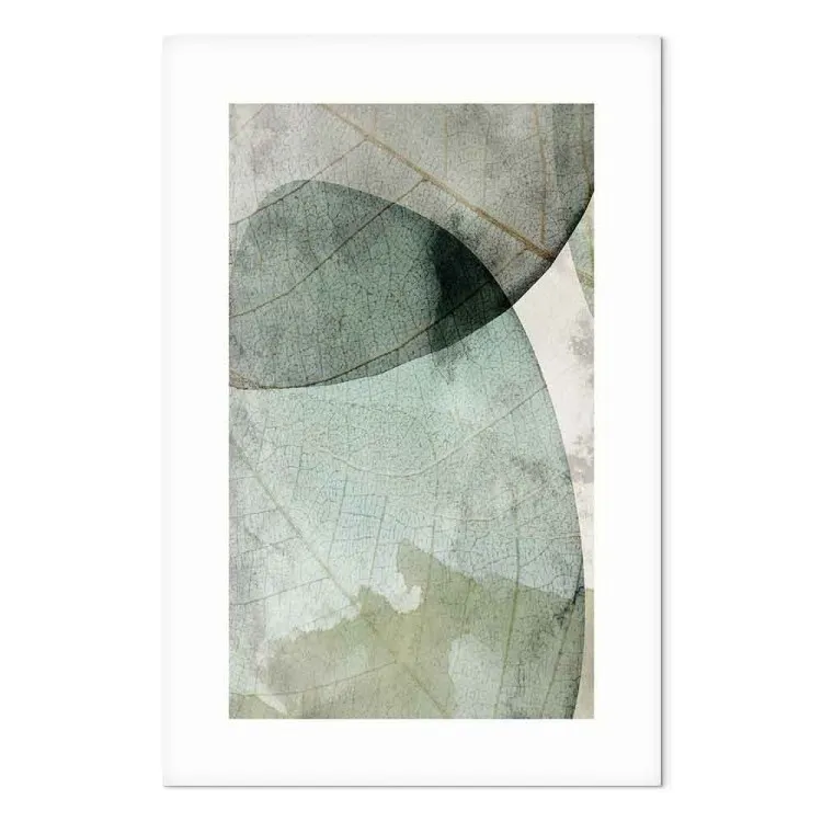 Duas folhas grandes - motivos florais abstractos sobre fundo bege
