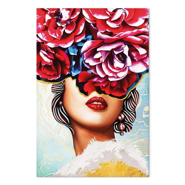 Lábios Doces (1-parte) vertical - abstração de mulher e flores