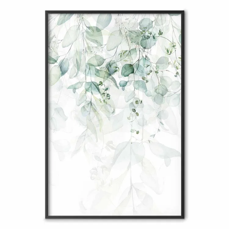 Toque Suave da Natureza - composição de folhas da selva em fundo branco