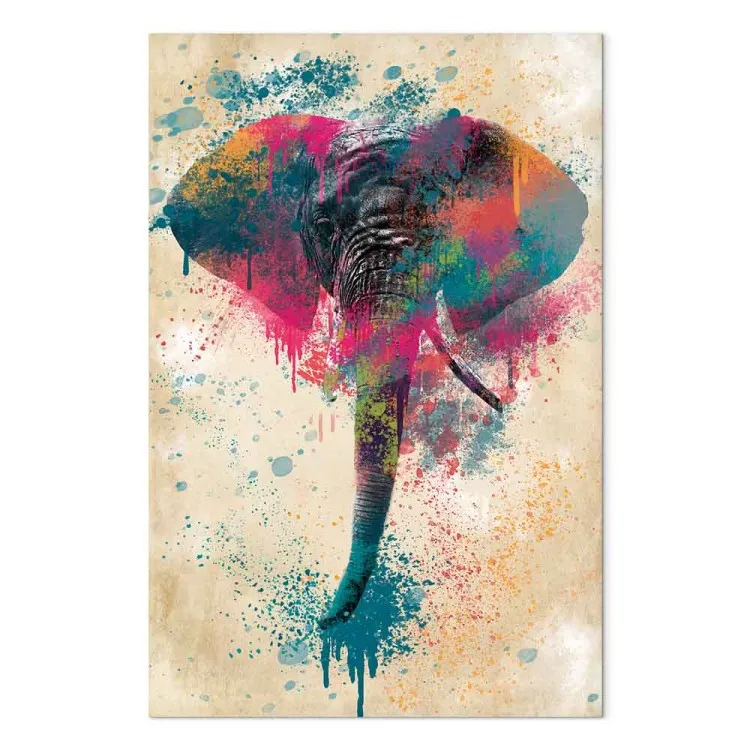 Tromba de Elefante (1-parte) vertical - elefante multicolorido futurista