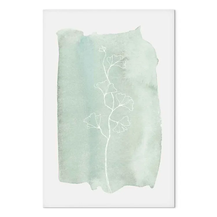 Larício Menta (1 peça) Vertical - arte linear em um fundo pastel