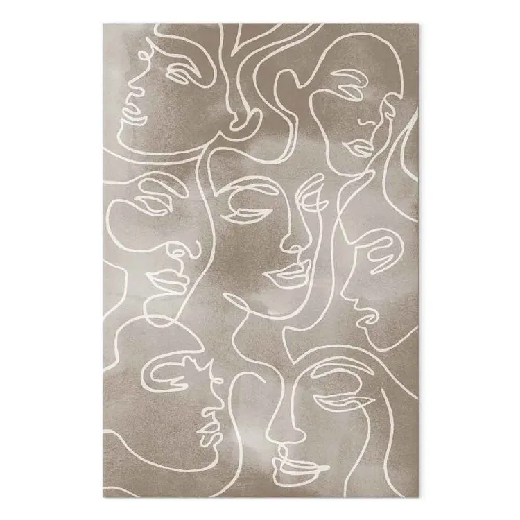 Unidade na Diversidade (1 peça) Vertical - arte linear minimalista