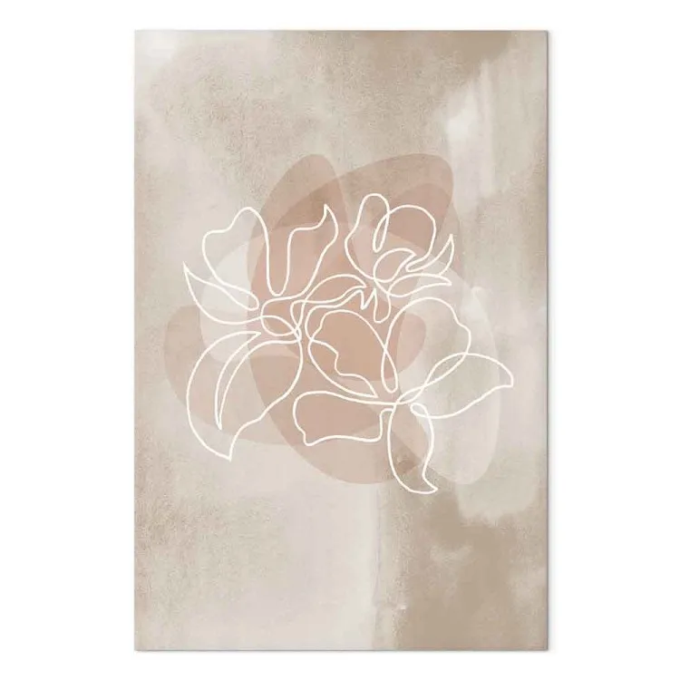 Florescimento de Perfume (1 peça) Vertical - arte linear floral abstrata