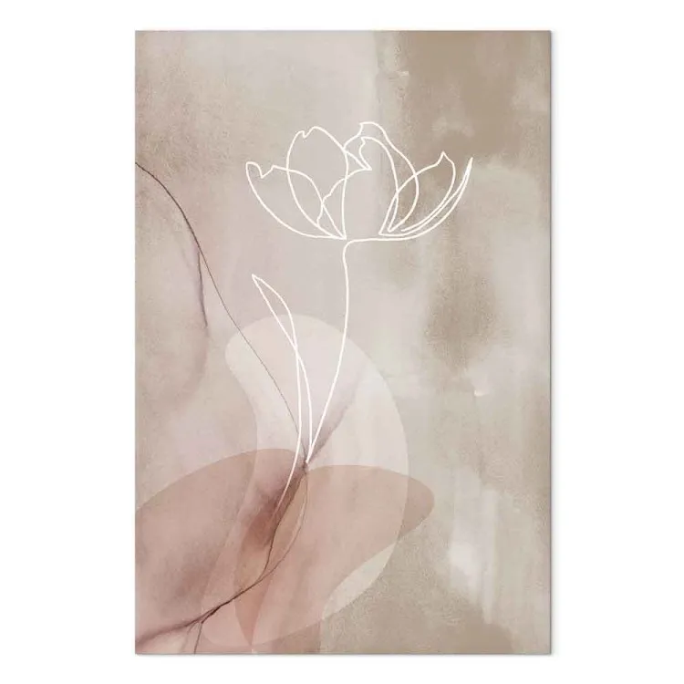 Traço Expandido (1 peça) Vertical - motivo floral arte linear