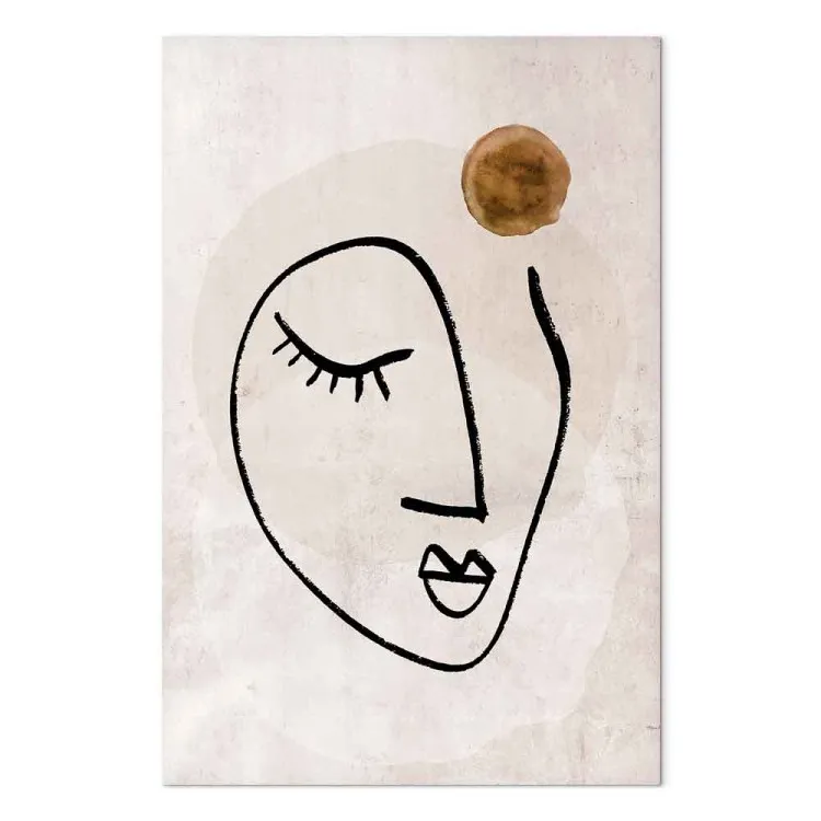 Pensamento Romântico (1 peça) Vertical - arte linear de rosto em um motivo boho