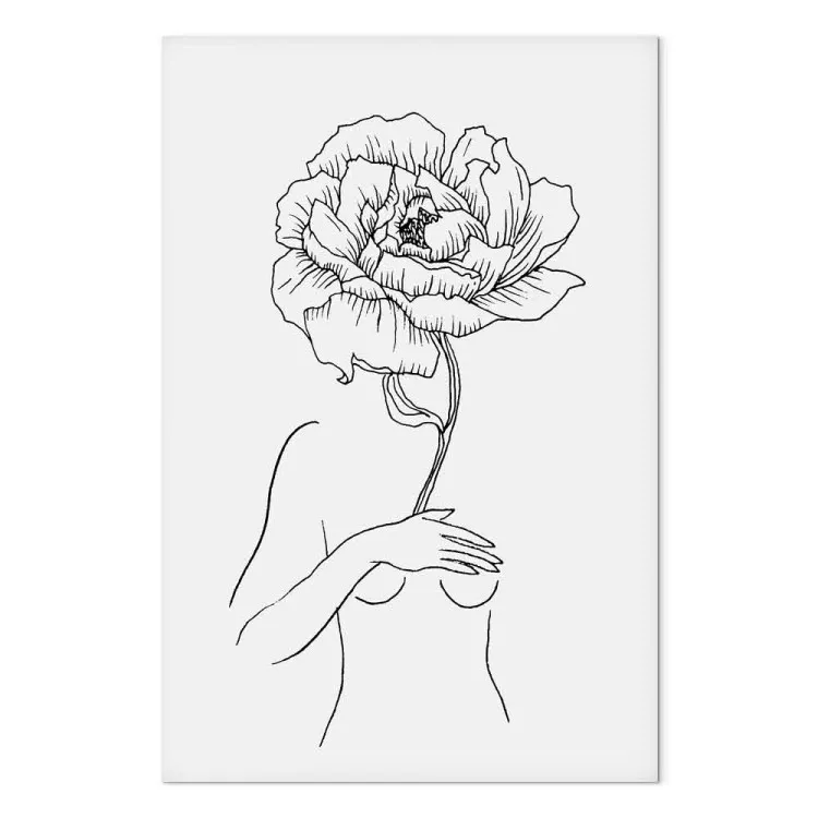 Flor Sensual (1 peça) Vertical - arte linear de uma mulher abstrata