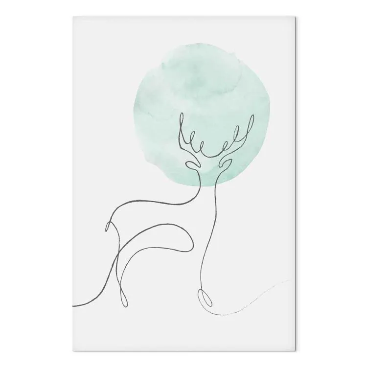 Linha da Lua (1 peça) Vertical - lineart abstrato de um veado
