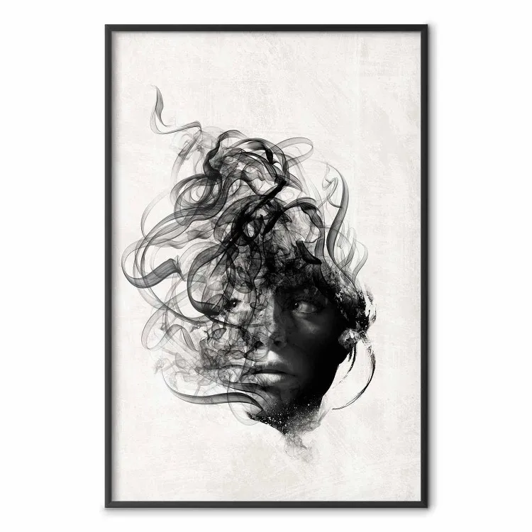 Pensamentos Dispersos - rosto feminino representado em um motivo abstrato