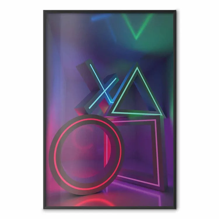 Zona de Vitória - figuras geométricas com inserções neon coloridas