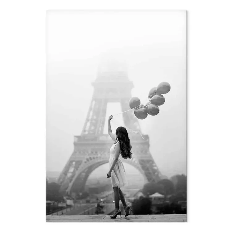 Passeio no Vento (1 peça) Vertical - mulher em Paris e balões