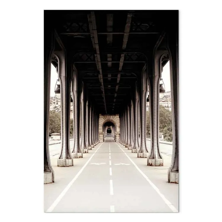 Ponte sobre o Sena - fotografia sépia da arquitectura parisiense