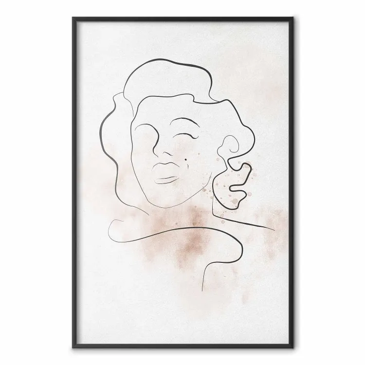 Linha de Estrela - arte abstrata de linha de Marilyn Monroe em um fundo claro