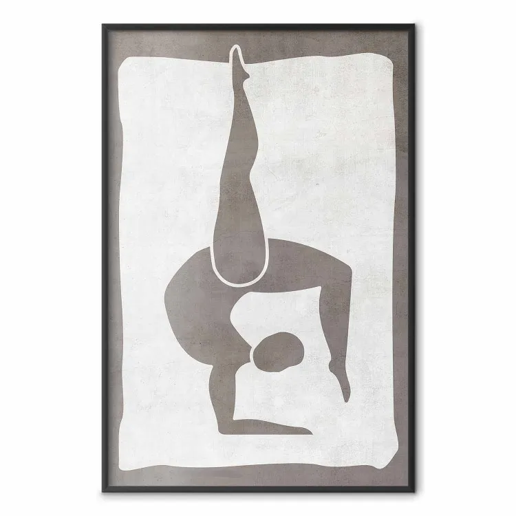 Ginasta - silhueta contorcida de uma mulher em um motivo abstrato
