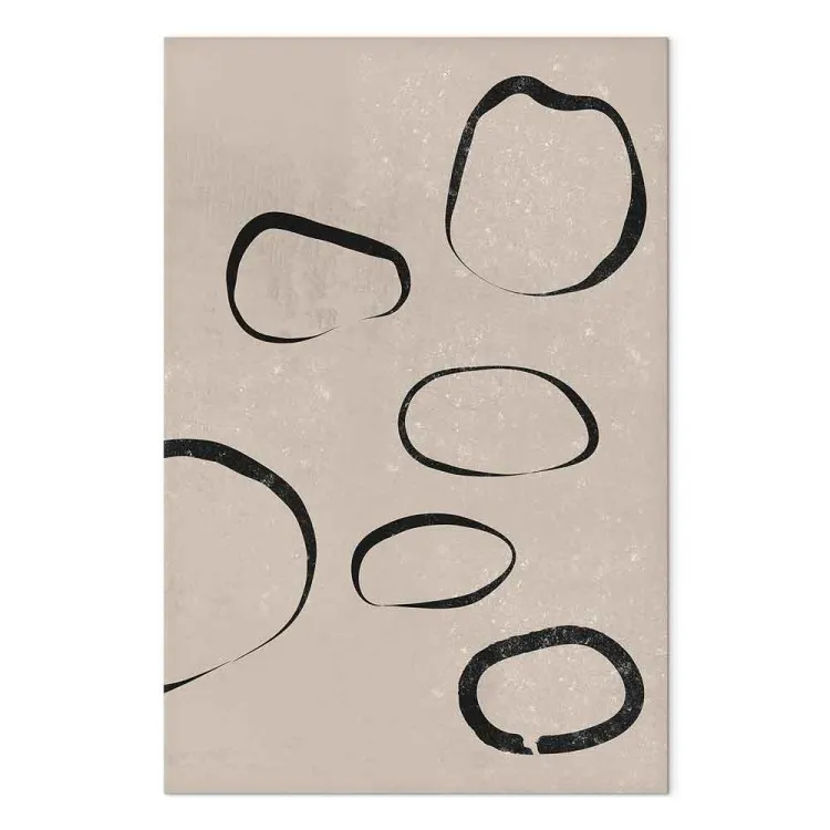 Círculos negros assimétricos - abstracção ao estilo japonês