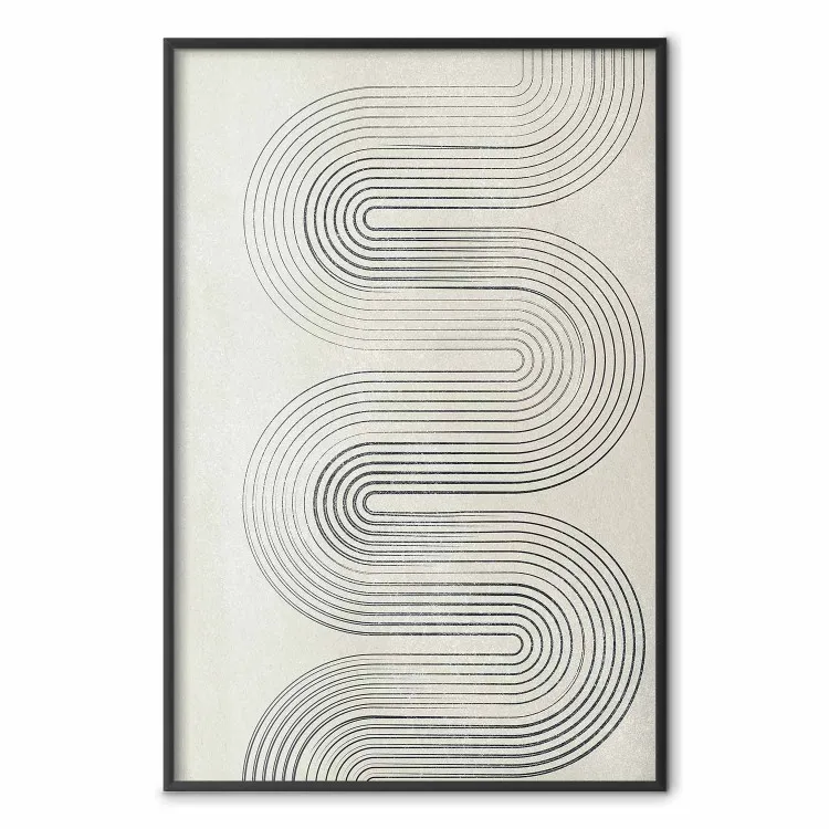 Onda Geométrica - ondas abstratas na forma de linhas em um fundo cinza