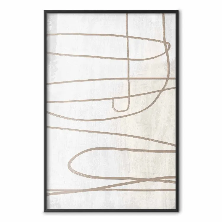 Pincelada - padrão de linhas marrons e sinuosas em estilo abstrato