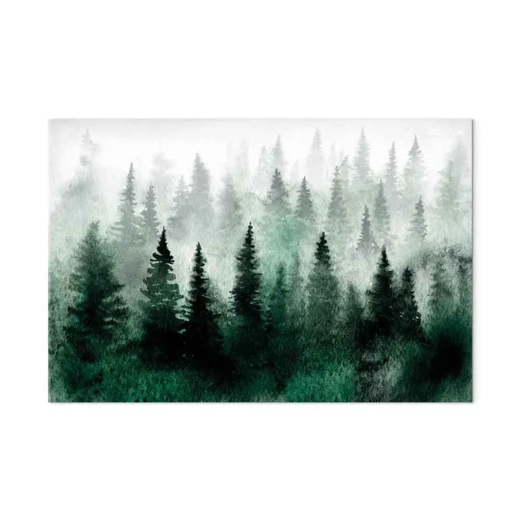 Floresta Escandinava Nebulosa (1 peça) Largo - paisagem de árvores na neblina