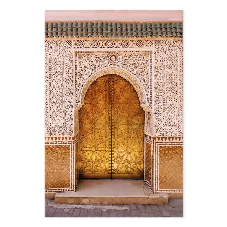 Esplendor Árabe (1 peça) Vertical - ornamentos dourados na parede
