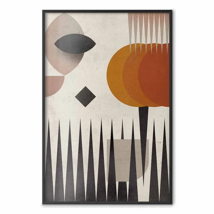 Sol por Trás das Montanhas - figuras geométricas coloridas em um estilo abstrato