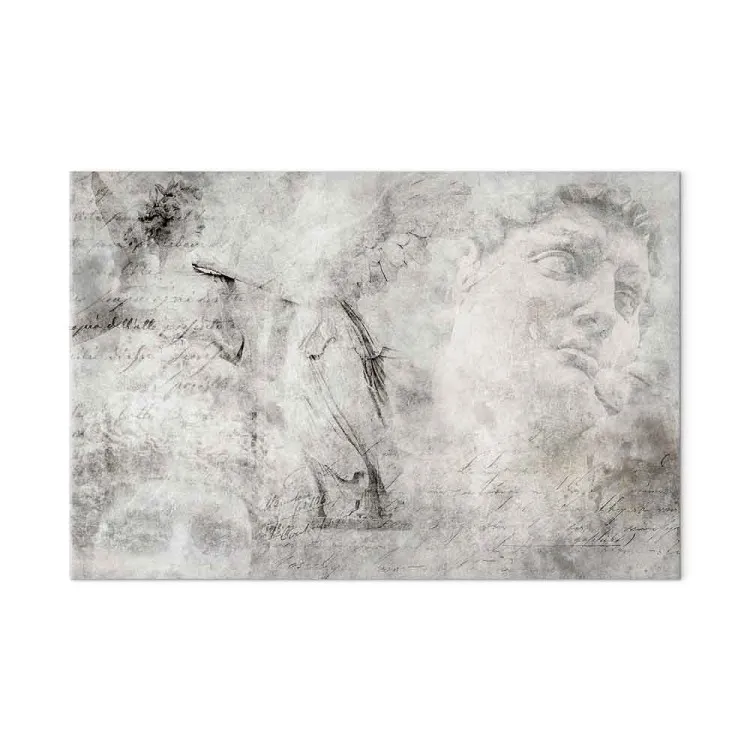 Renascença - abstracção com imagens de esculturas e inscrições