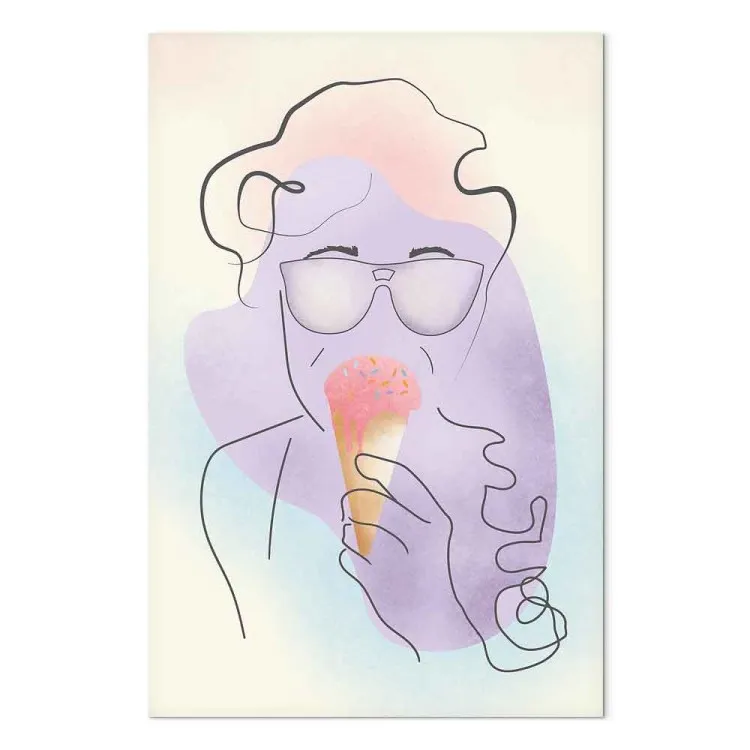 Gelado com salpicos - abstracto com fundo azul e cone de gelado