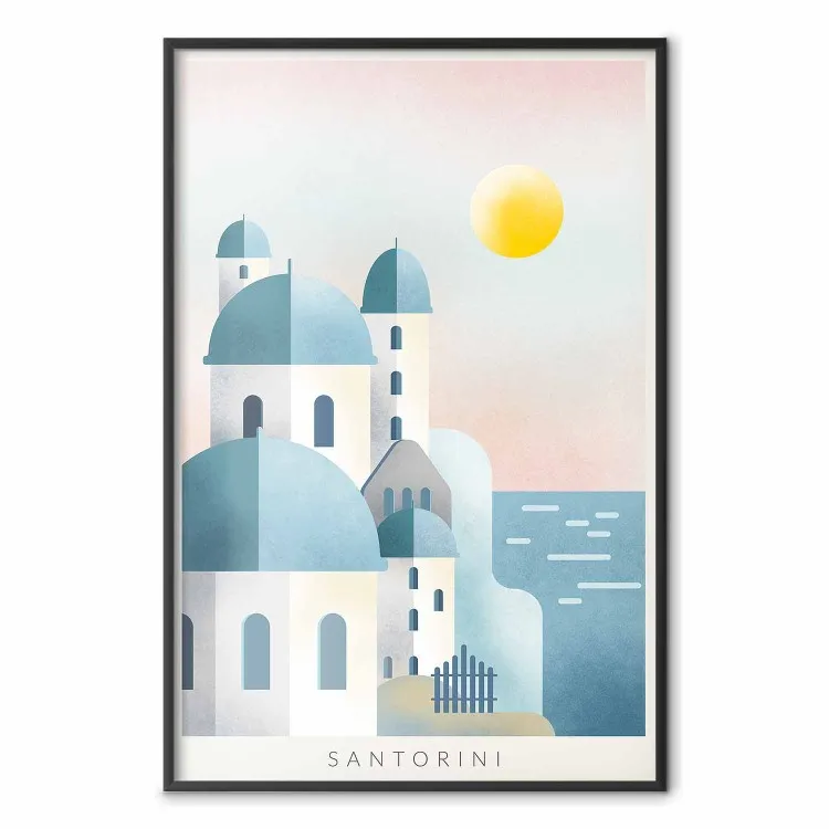 Ilha Azul - paisagem pastel da arquitetura da ilha de Santorini