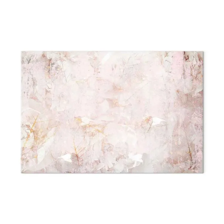 Névoa de creme - abstracção de rosa e branco com elementos dourados