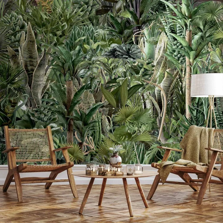 Riqueza da Selva - paisagem exótica verde de natureza selvagem com árvores