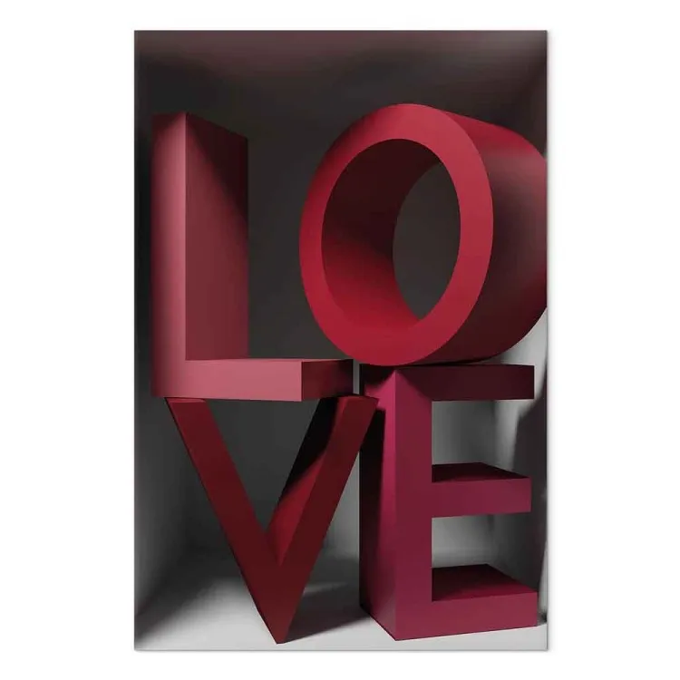 Amor em Vermelhos (1 peça) Vertical - texto em inglês em 3D