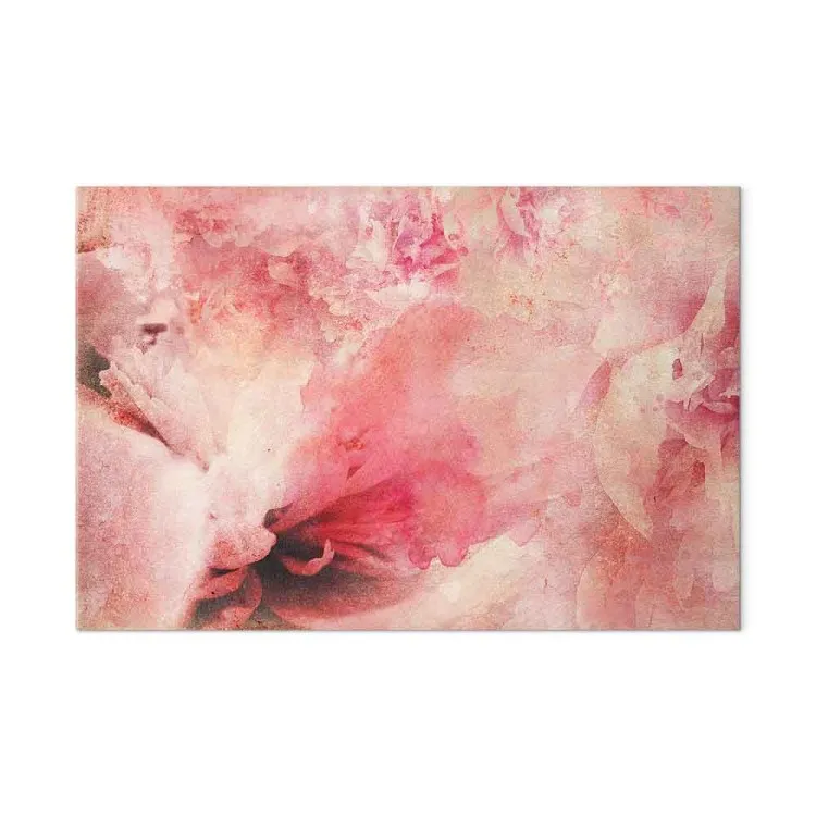 Nascer do sol cor-de-rosa - fragmentos de flores e rosa desfocado
