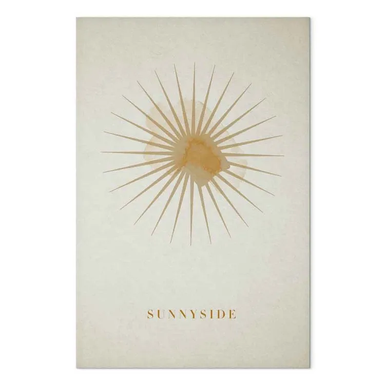 Lado ensolarado - abstracção de sol com assinatura e fundo branco