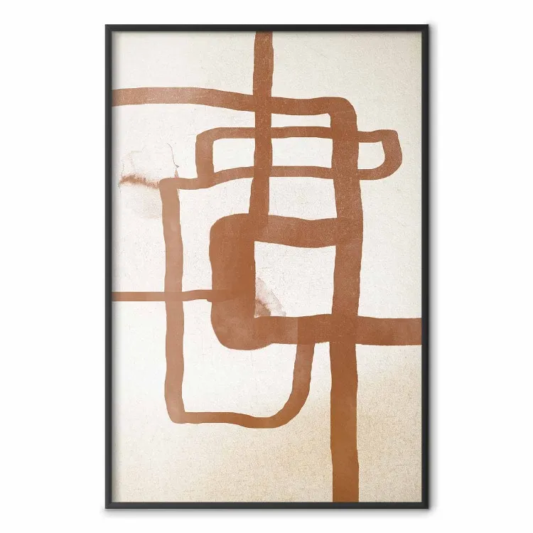 Caminho para o Oriente - padrão marrom artístico em um motivo abstrato