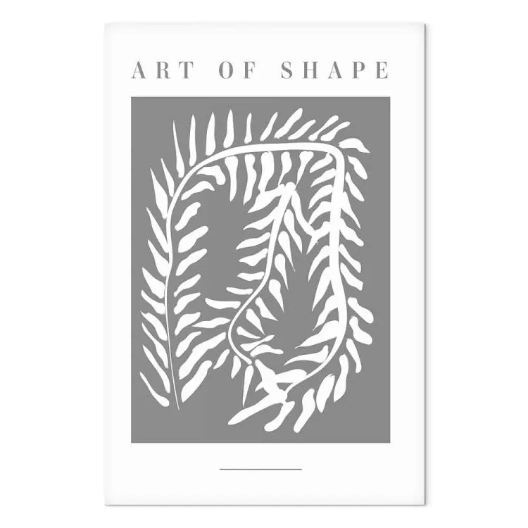 Planta serpente - abstracto com motivo botânico sobre fundo cinzento