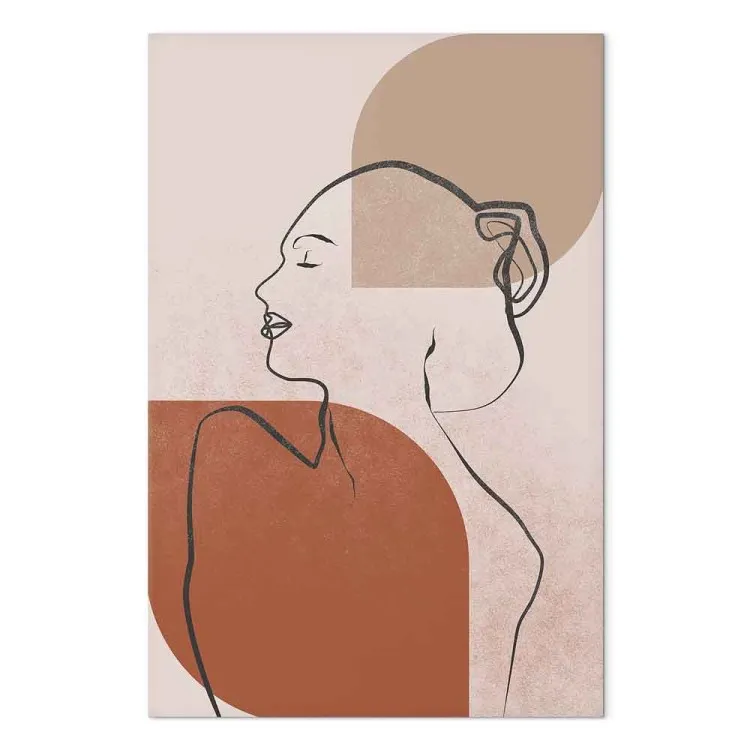 Linear feminino nu - retrato abstracto minimalista