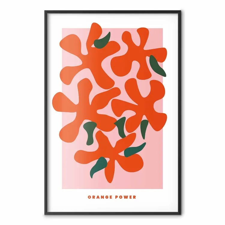 Buquê Laranja - flores abstratas coloridas e textos em inglês