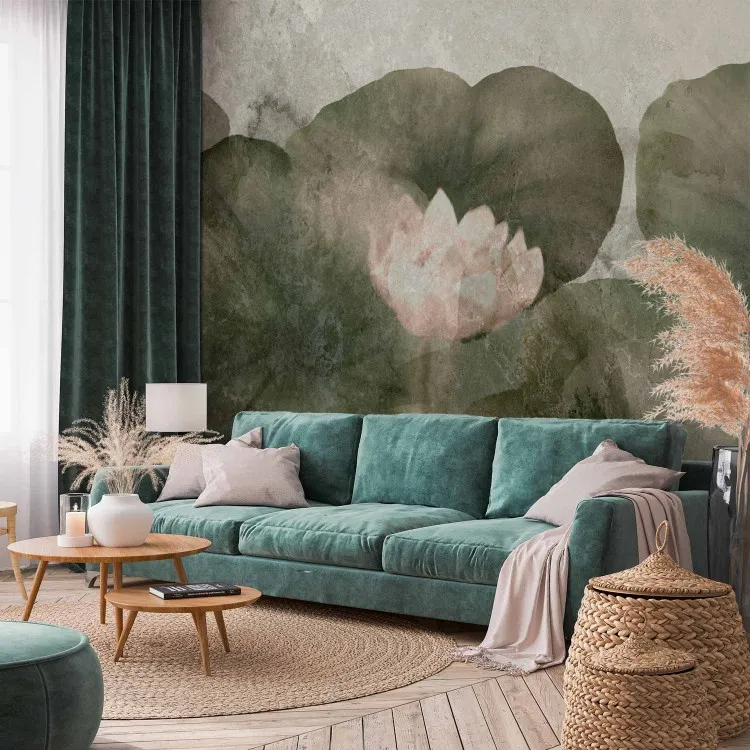 Lírios de água - composição inspirada em frescos com motivos florais