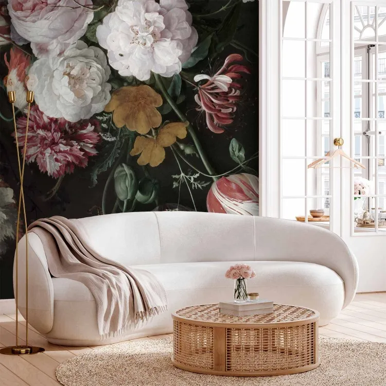 Flores Florescentes em Estilo Vintage - motivo de flores coloridas pintadas
