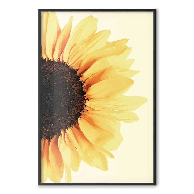 Mais Perto do Sol - girassol natural em um fundo suavemente amarelo